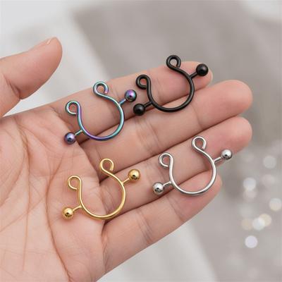 2 Stück/Set Stahl Falsche Brustwarzenringe Ohne Piercing Körperschmuck Passend zur Lingerie