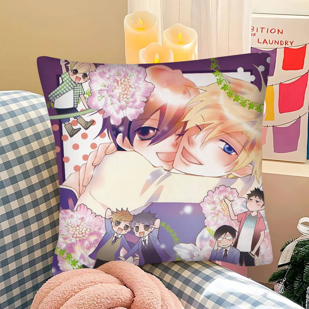 Pc Anime OOuran High School Host Club Pillow Case Fashion Square Pillowcase Bedroom Sofa Room Ins Decoration Leisure
