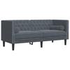 Vidaxl Sofa Chesterfield Z Wałkami, Dwuosobowa, Ciemnoszara, Aksamit