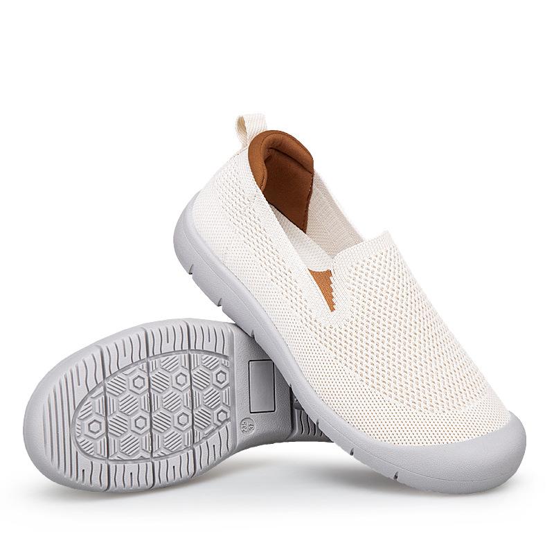 Summer flying woven mesh sneakers women's soft-soled versatile running shoes casual walking shoes lazy shoes