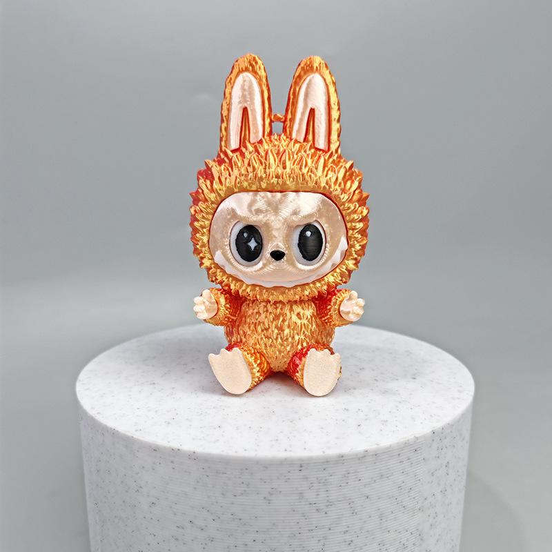 1 Piece Cute Surrounding Characters Gifts 3D Printing Trendy Play Labubu Ornament Cartoon Doll Desktop Decoration