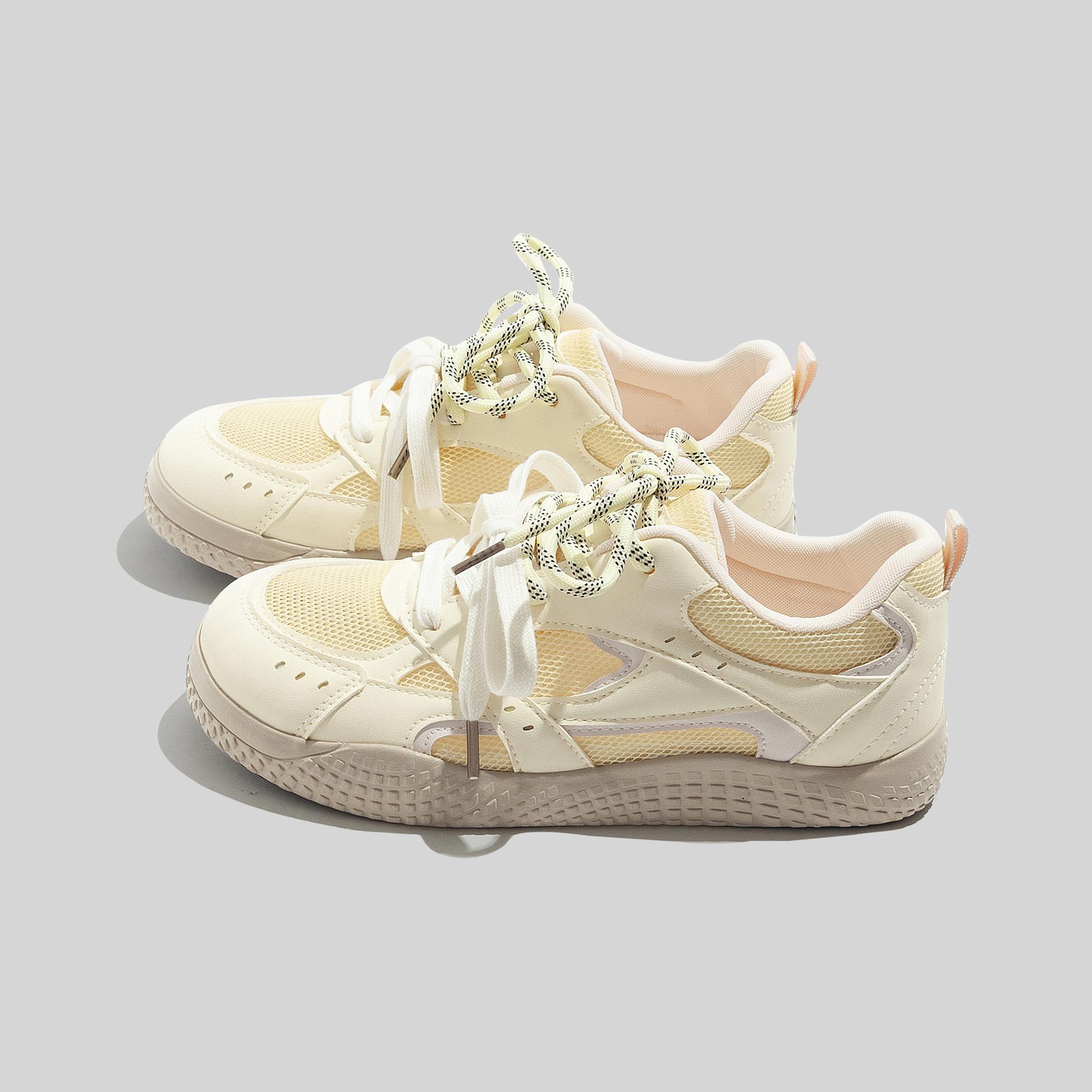 

Women s 2025 Summer Breathable Mesh White Sneakers - Campus Style Versatile Casual Shoes for Students 40 жовтий