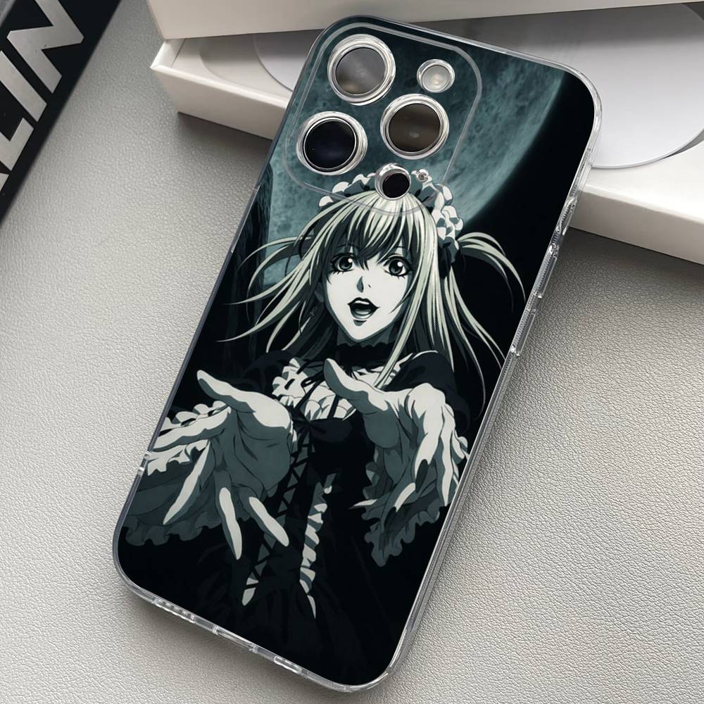 Misa anime D-Death N-Note Clear Silicone Soft TPU Phone Case For iphone 17 16 15 14 Plus 13 12 Mini 11 Pro Max Shell Capa