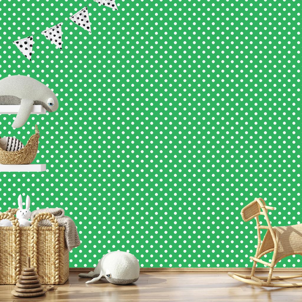 Green Dots Wallpaper, Small Detail for Living Room and Bedroom 50x1000