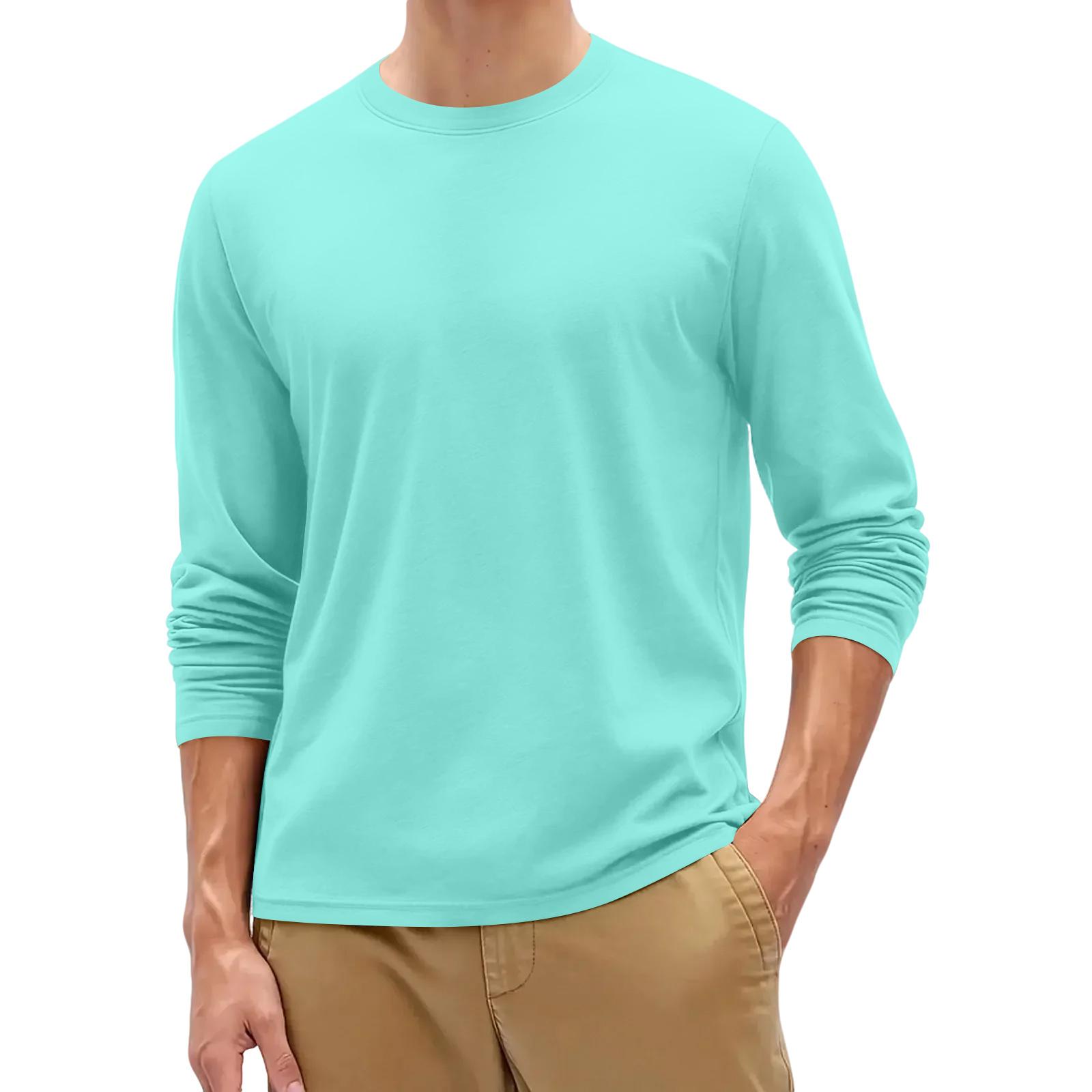 

Men s Basic Round Neck Long Sleeve Bottoming Shirt Top XXXXL