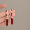 Elegant Retro Tassel Earrings: High-End Geometric Enamel Ear Studs for Women