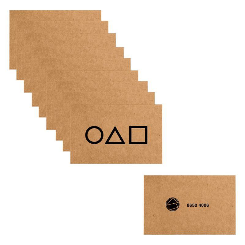 Pacote de Cartões de Visita Convite Místico Jogo da Lula Com Ícones Quadrado Triângulo Círculo