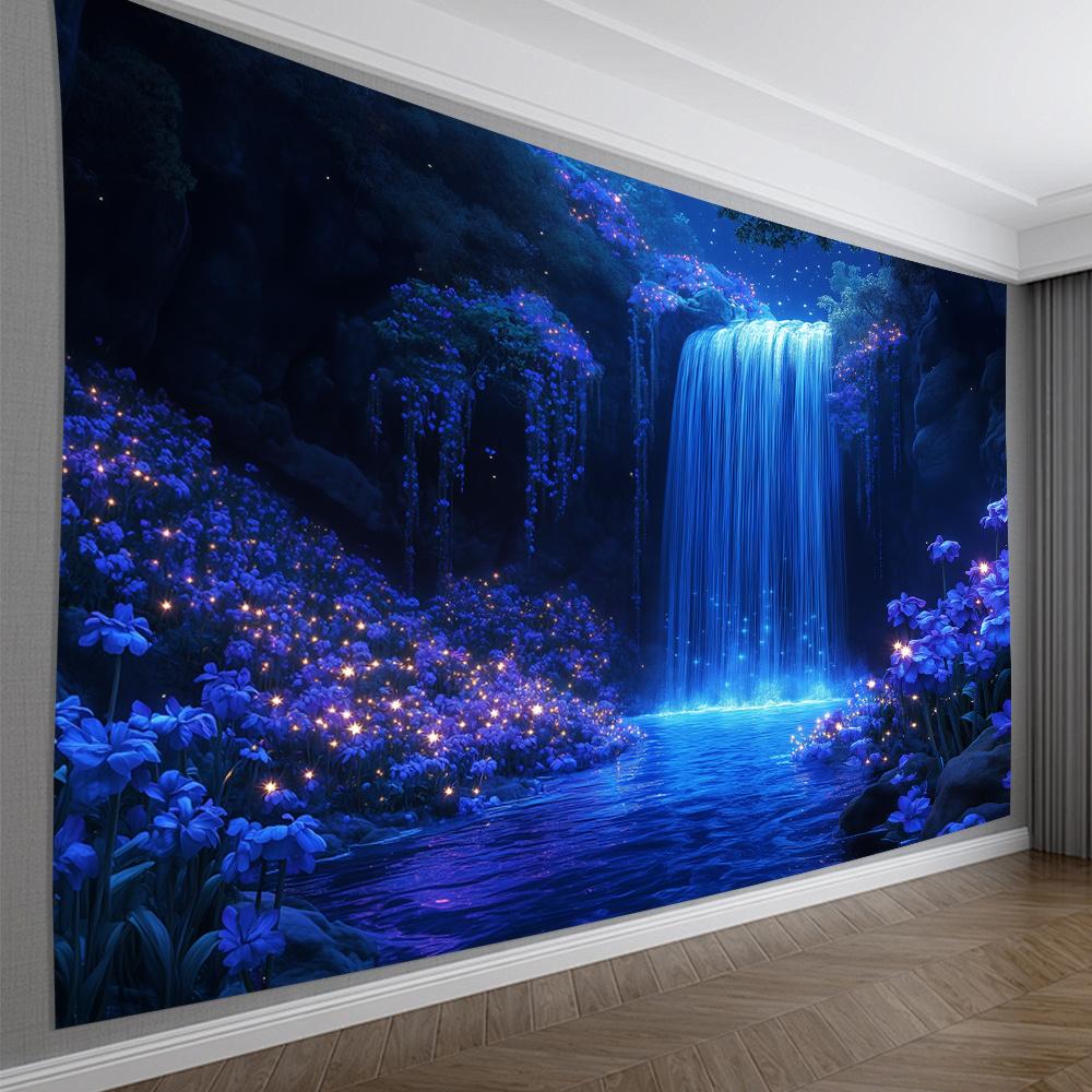 Sparkling 3D Visual Effect Waterfall Tapestry - Perfect for Living Room, Bedroom, Office & Party Decor | Ideal Creative Gift