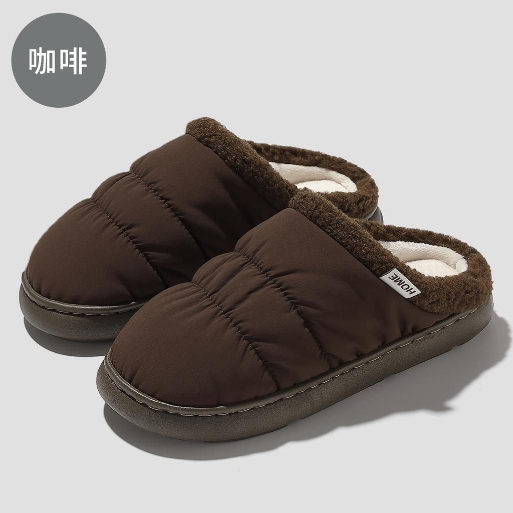 Waterproof cotton slippers winter comfortable baotou home indoor couple soft bottom non-slip wear-resistant cotton mop