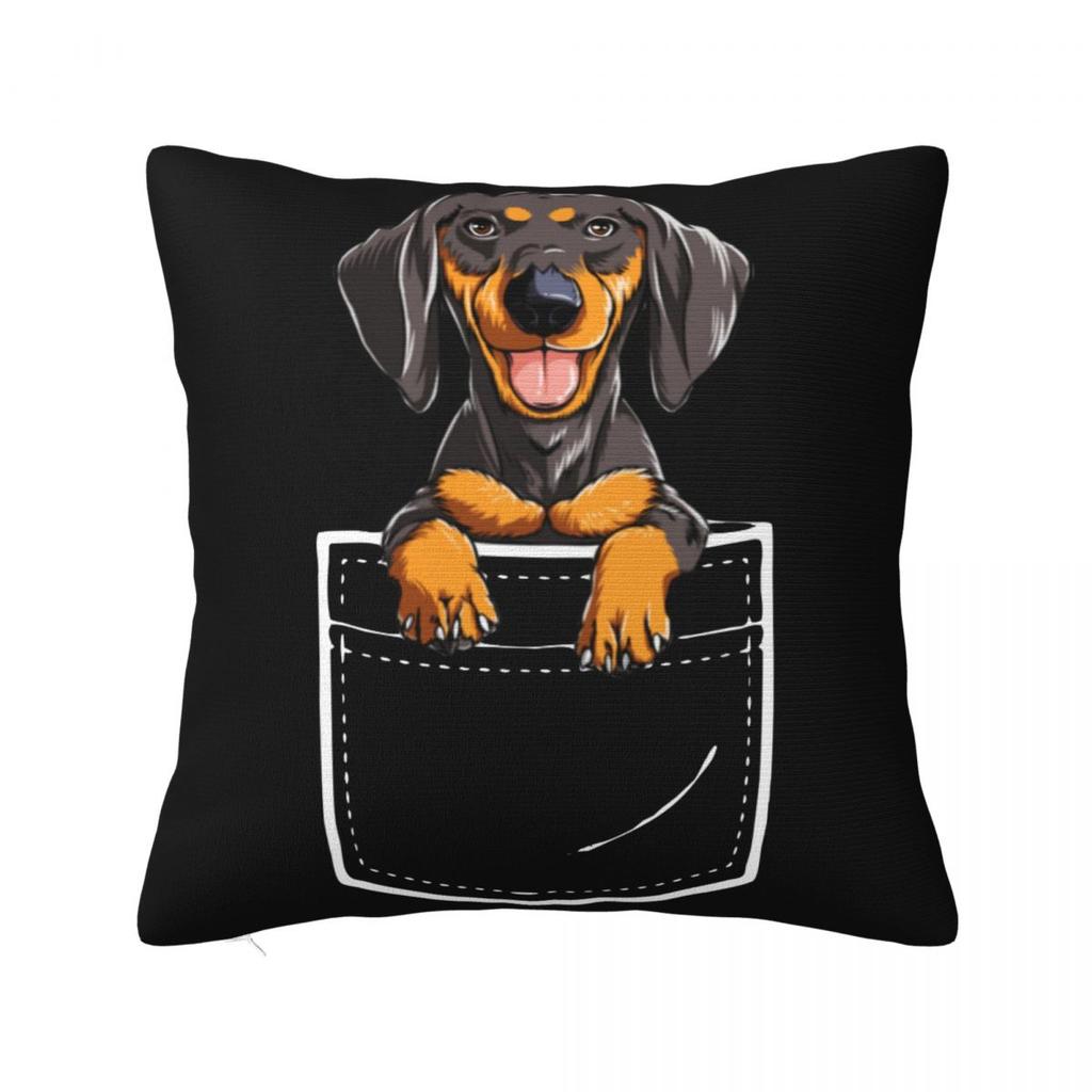 Cute Dachshunds Puppy Pillowcase Polyester Cushion Cover Gift Gift for Animal Dog Lover Throw Pillow Case Cover Seater
