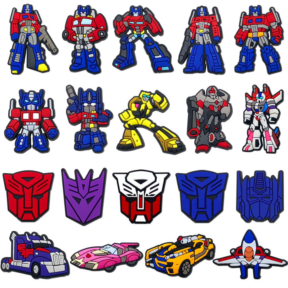 Transformers Optimus Prime Bumblebee Croc Charms Jibbitz for Clogs Shoes, 19PCS PVC Resin Shoe Charms Decorations for Kids Adults DIY Shoe Accessories