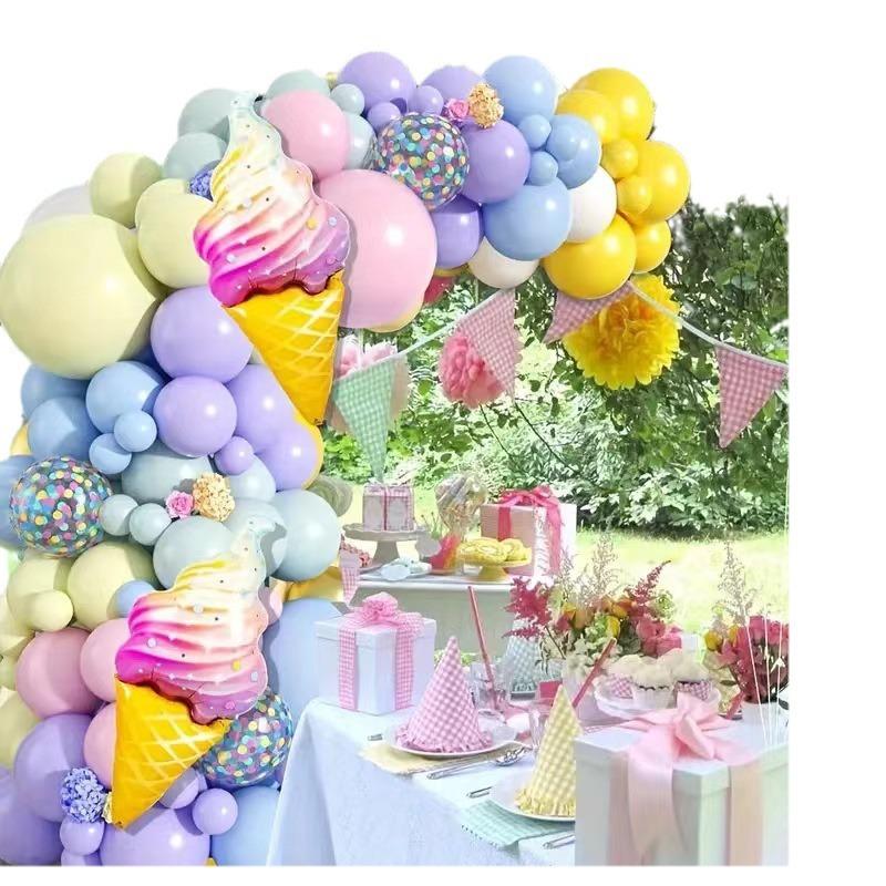 Ice Cream Macaron Balloon Chain Set Summer Birthday Party Wedding Store Decoration Supplies