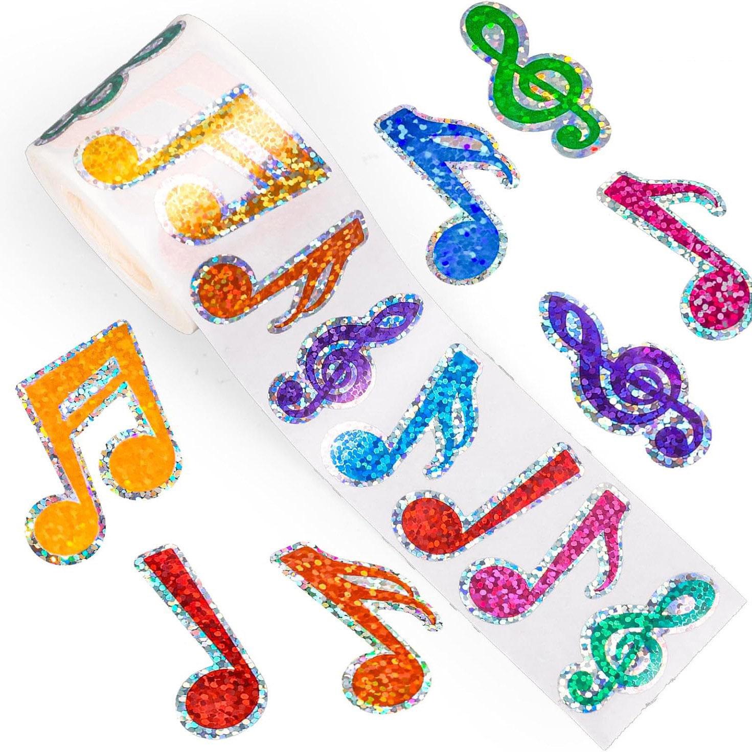

Colorful Laser Music Note Adhesive Stickers - 500/Roll