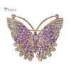 Electroplated Brooch Pin, 3D Butterfly Design with Sparkling Rhinestones, Secure Clasp Pin Strong Buckle Badge for Coats Shirts Bags Accessories