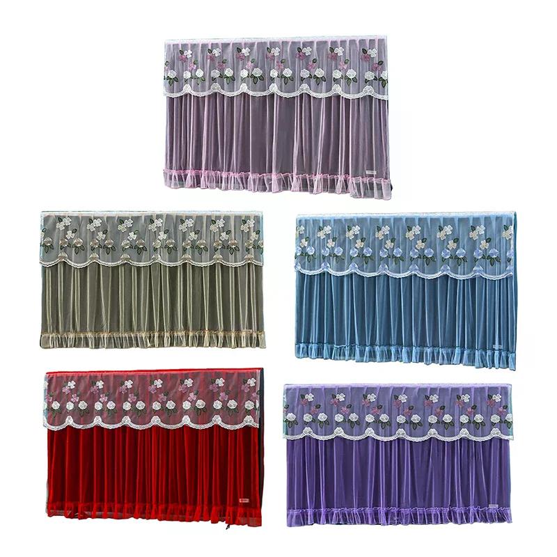 Durable 32 Inch 42 Inch TV Dust Cover Embroidered Lace Thin LCD TV Protective Cover Wall Mounted TV Screen Monitor Cloth