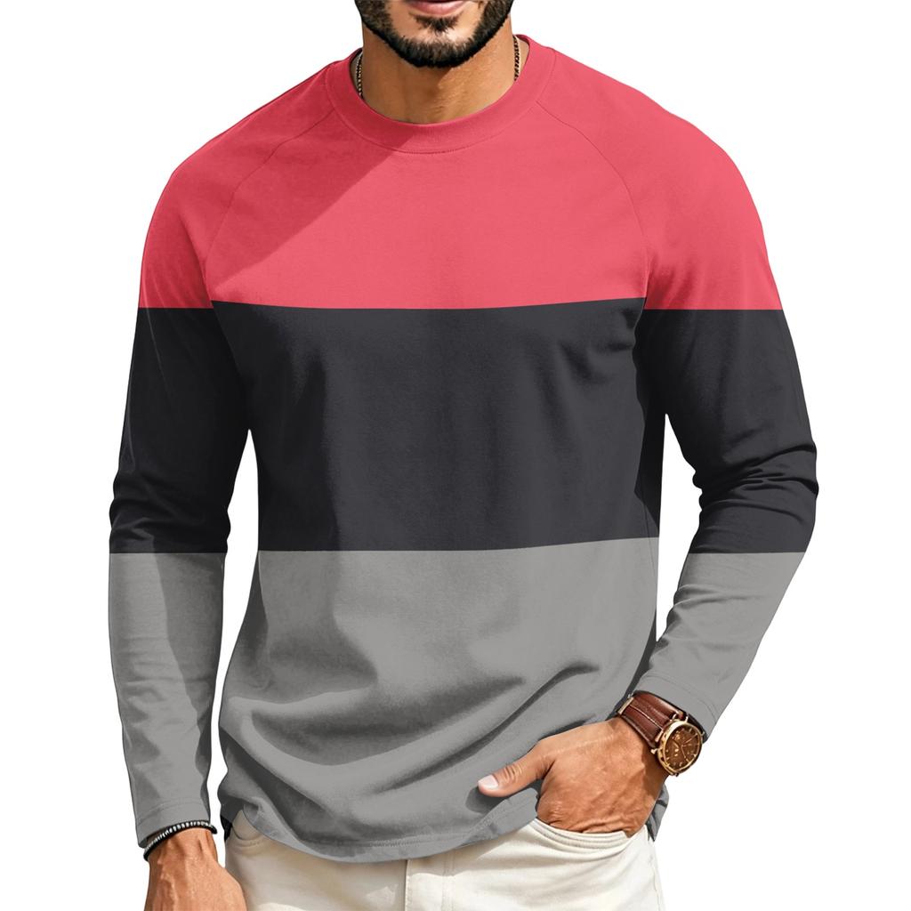 Herren Raglan Langarm T-Shirt mit Rundhalsausschnitt Lässiges T-Shirt für den Alltag