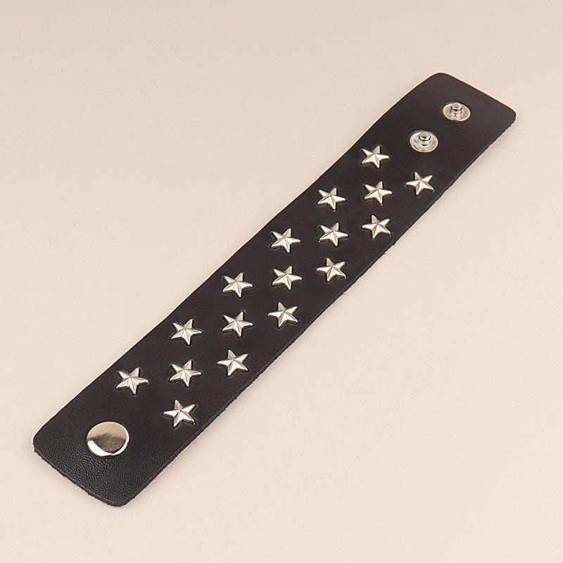 Gothic Punk Style PU Leather Star Bracelet