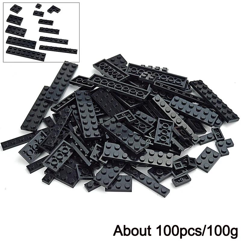 100Pcs Bulk Parts Thin Bricks 12 Size Mixed 15 Color Building Blocks Figures MOC Model Educational Construction Toy for Kid Gift