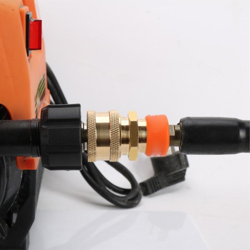 Quick Release Connect Adapter for High Pressure Washer 9mm Hose Universal Compatibility Leak Proof Seal Copper Design