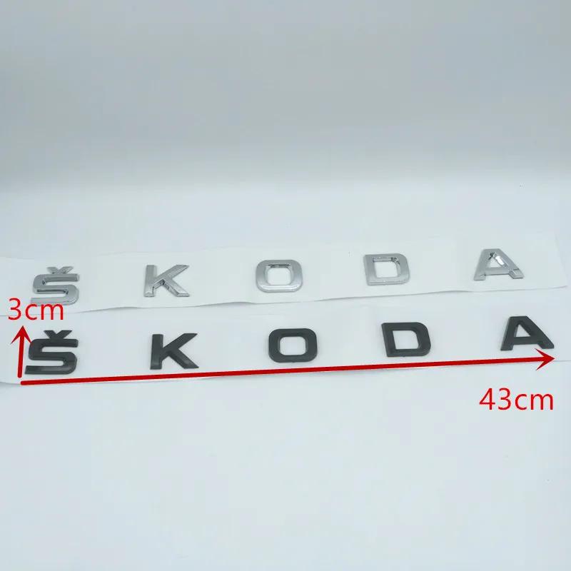 1pcs 3D ABS high quality car Letter Front Hood Emblem Rear tail trunk Decals badge sticker Decal styling For Skoda