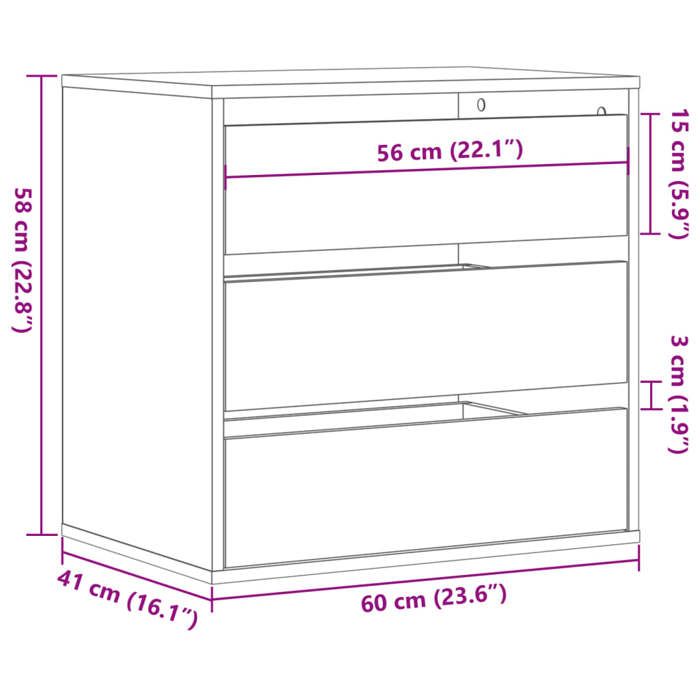 VidaXL Commode d'angle sonoma gris 60x41x58 cm bois d'ingénierie, commode à tiroirs, classeur, armoire à tiroirs, armoire de 852848