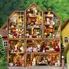 CUTEROOM Wooden Dollhouse DIY Kit for Kids with Miniature Birthday Gift for Interior Decor House Furniture, Girls, (Amy's Style)