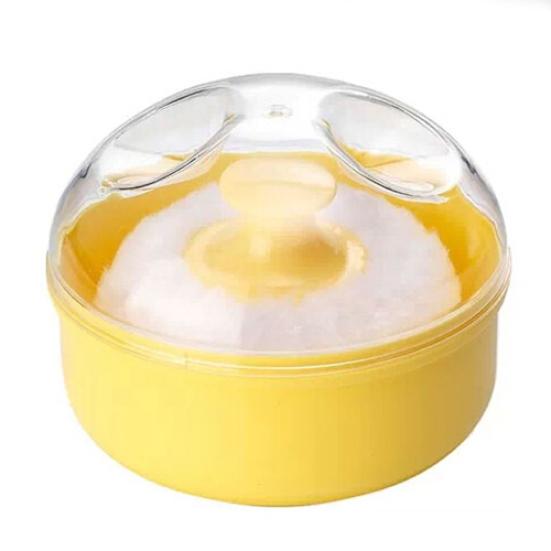 Portable Baby Kid's Soft Body Talcum Powder Puff Sponge + Box Case Container