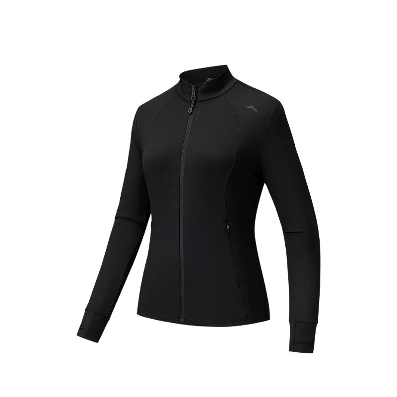 Anta Solid Color Zip Stand Collar Versatile Slim Fit Jacket Women Jacket 962537703-4