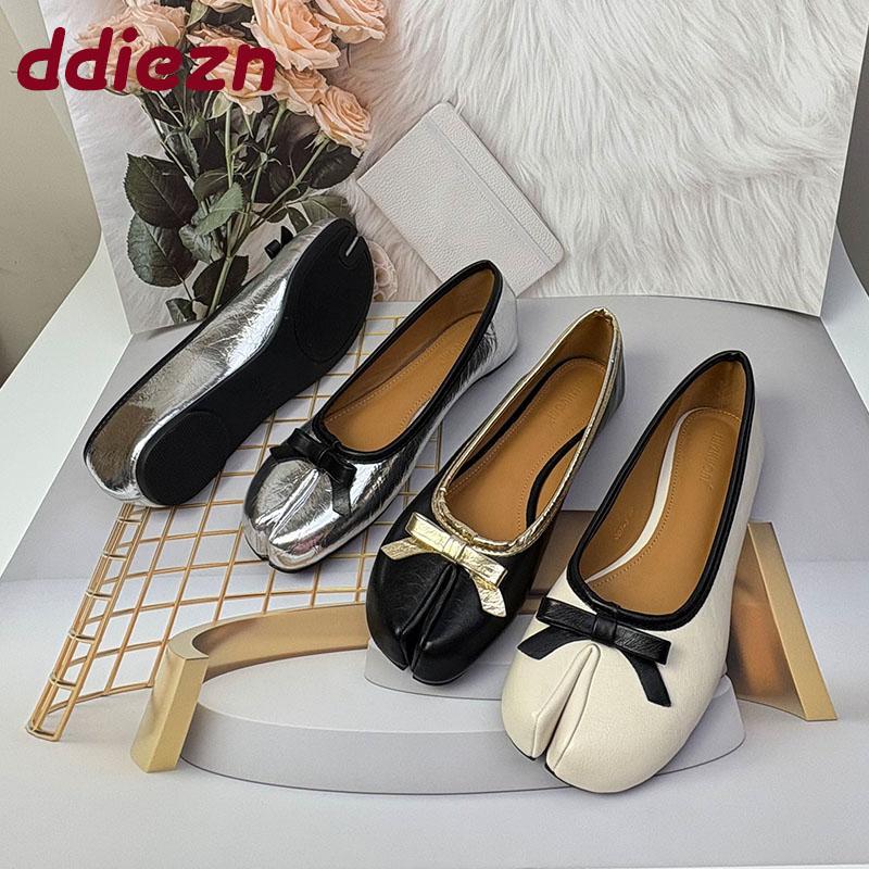 Fashion Fashion Shallow Flats Slip On Shoes For Women New In 2025 Female Strange Toe Footwear Butterfly-Knot Ladies Flats With Shoes