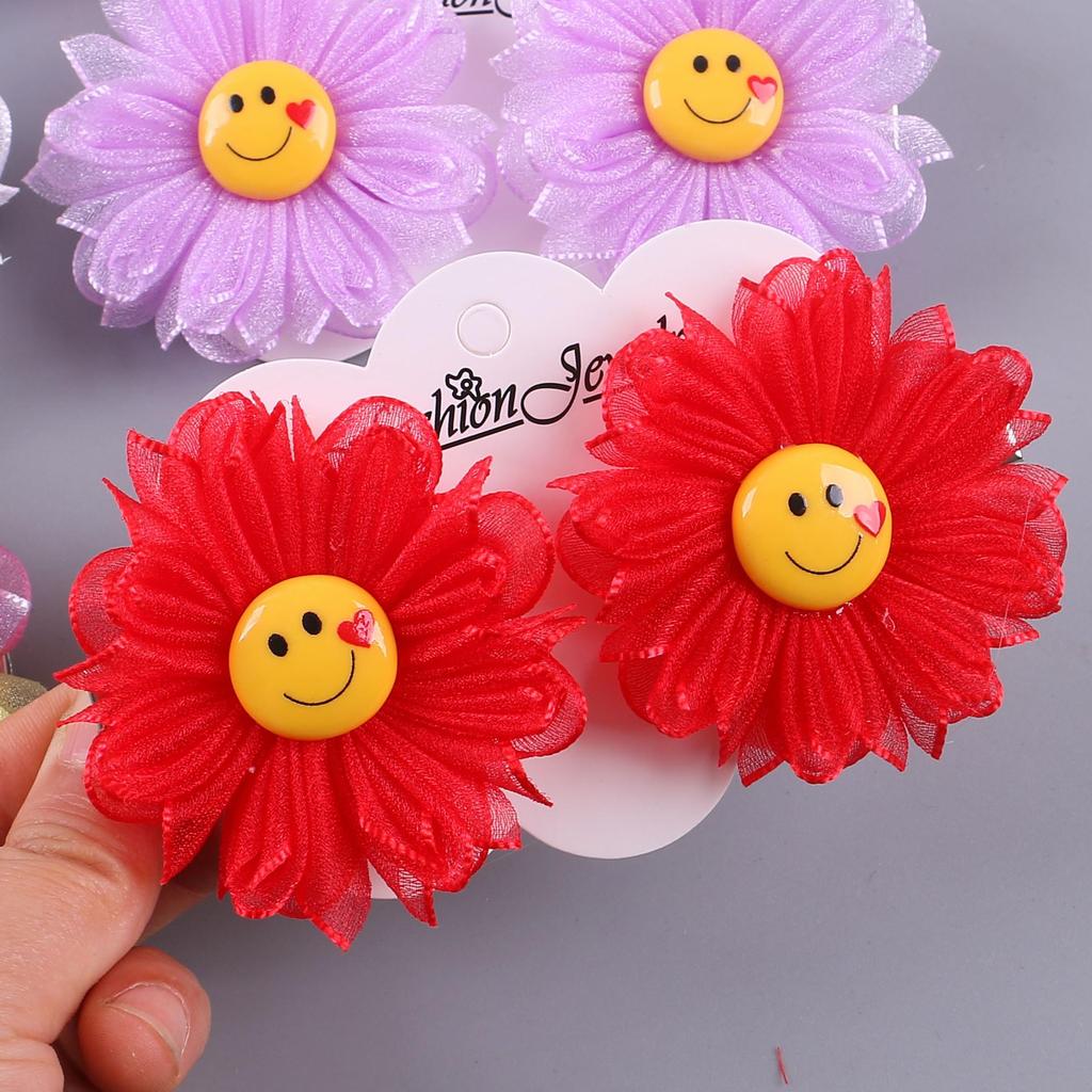 Smiley-Blumen-Haarspangen für Mädchen - Niedliche Accessoires für Kinder
