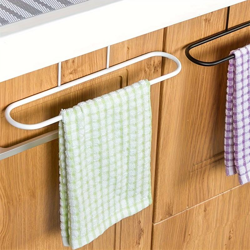1pc Hanging Towel Pole, Bathroom Towel Rack, Hanging Towel Rack, Kitchen Cabinet Door Back Cloth Rack, Bathroom Accessories