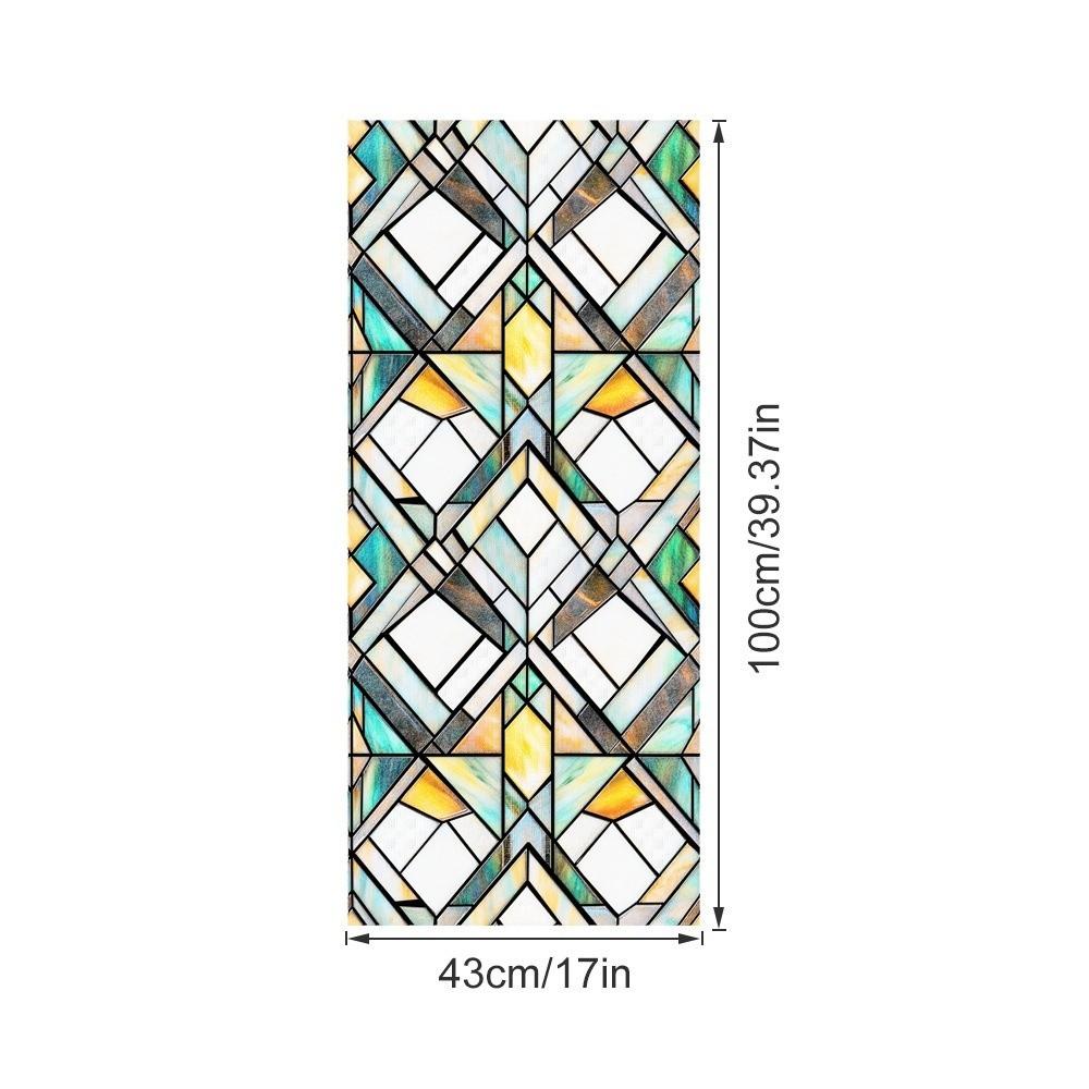 Static Cling Stained Glass Film Rainbow Pattern Static Cling Film  for Windows Doors Sidelight