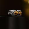 Retro Golden Vajra Adjustable Open Ring For Men Gothic Punk Edgy Silver-plated Copper  Tibetan Accessories Blessing Gift