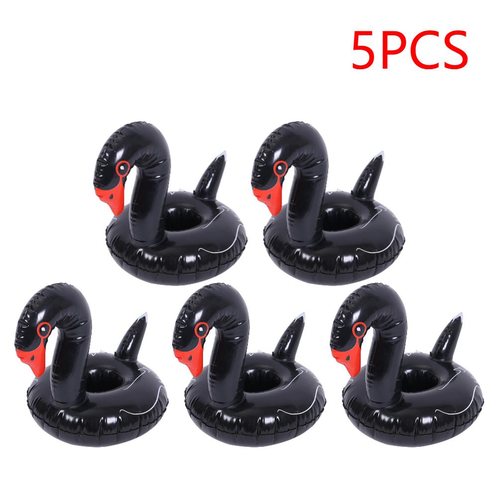 5-20PCS Swan Beverage Glass Holder PVC Cartoon Swan Cup Cushion Portable Water Inflatable Coasters for Holiday Birthday Party