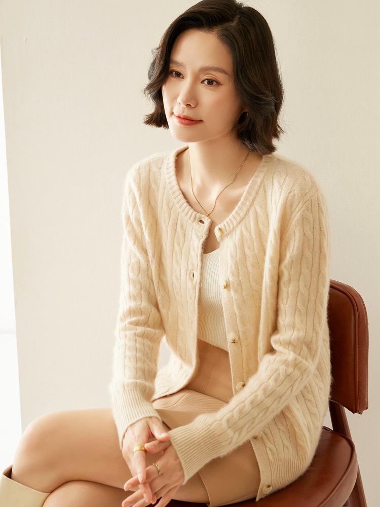 Women's Cashmere Blend Loose Knit Cardigan Sweater