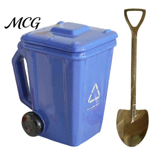 Trash Can Style Mug with Lid Funny Bin Ceramic Lid, Novelty Garbage Drinking Tea Cup Educational Handle, Recycling Coffee Mug, Gag Gifts for