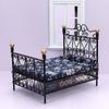 1:12 Dollhouse Mini Double Bed Home Bedroom Furniture Toy Gift Living Room Furniture Model Beautiful Handmade Iron Toy