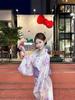 Dámské japonské kimono a yukata šaty pro formální fotografování