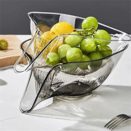 SoolKool [2-Pack] Colander, Clip, Strainer, Bowl, and Sink Strainer Set for Vegetables, Fruits, Food, Meat, Pots, Rice, and Rinse Bowls. Stackable for