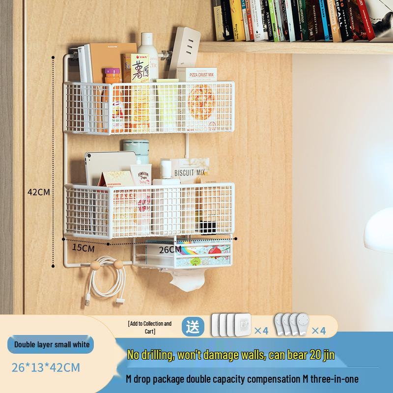 Punch-free Wall Shelf: Bedside Storage for Dorms & Bunks