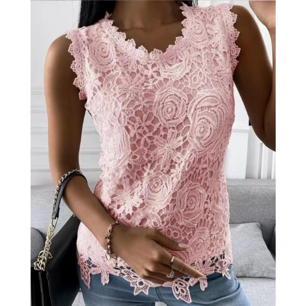 Summer New Women's Lace Vest Top Hot Selling for Europe America Cross-border