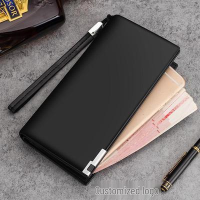 Men's Cross-Border Long Zipper Clutch Wallet with Multi-Card Slots and Large Capacity for Phone Storage.