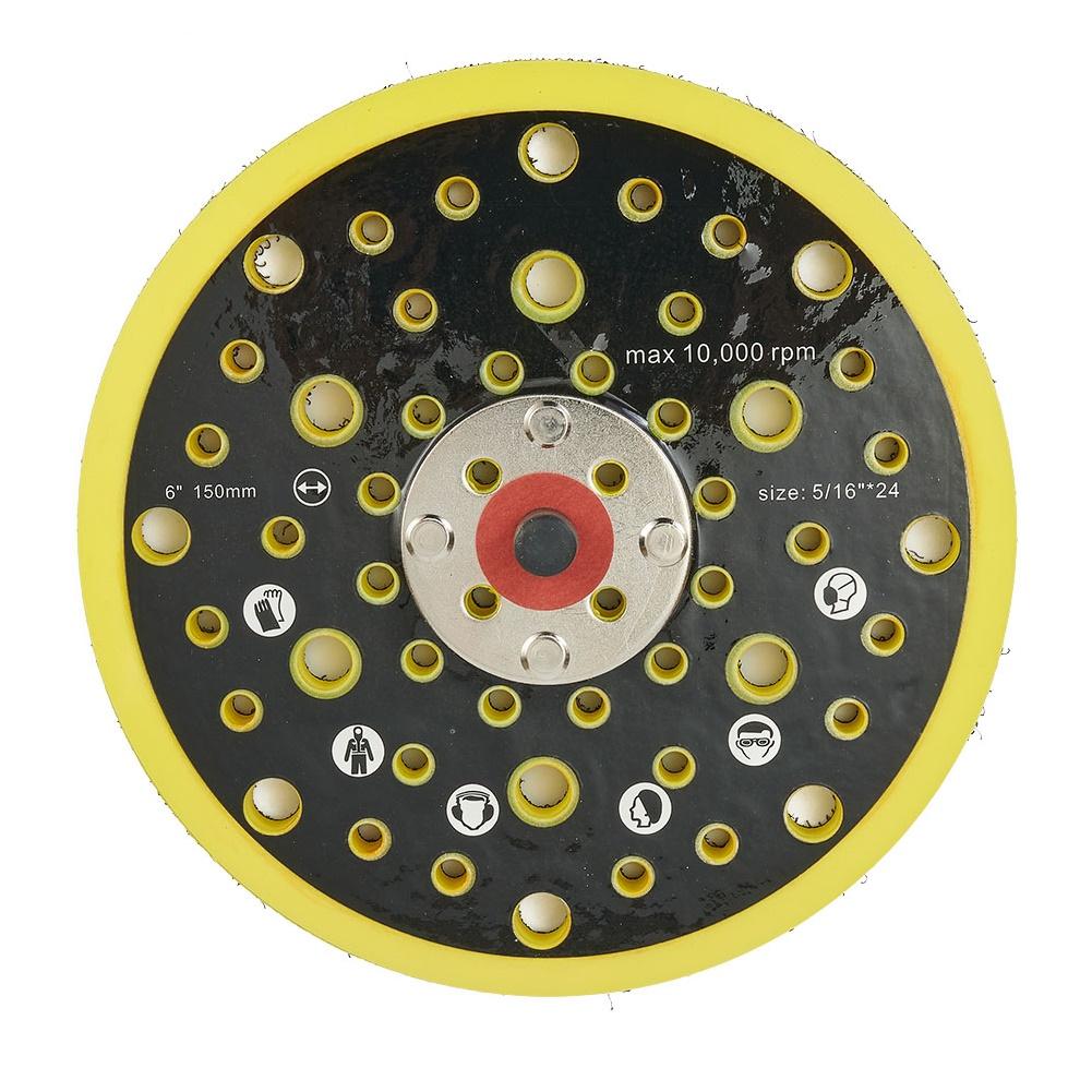 

6 In Sander Backing Pad 150mm 52 Holes Hook&Loop Dust Free Sanding Disc 5/16in-24 Sander Polishing Disc Parts Sander Accessories