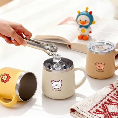 430ML Cartoon 316 Stainless Steel Coffee Cup Double Walled Insulated Thermos Mug Portable Drinking Cup Tumbler with Handle