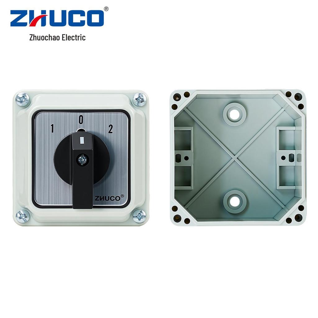 Zhuochao SZW26-20/D303.3BF Universal Three-Position Changeover Switch with Protective Box.
