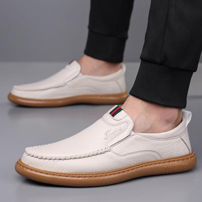 Mocassini Estivi Autunnali da Uomo Colore Unico Moda Casual Scarpe in Pelle Maschili Traspiranti Scarpe da Guida
