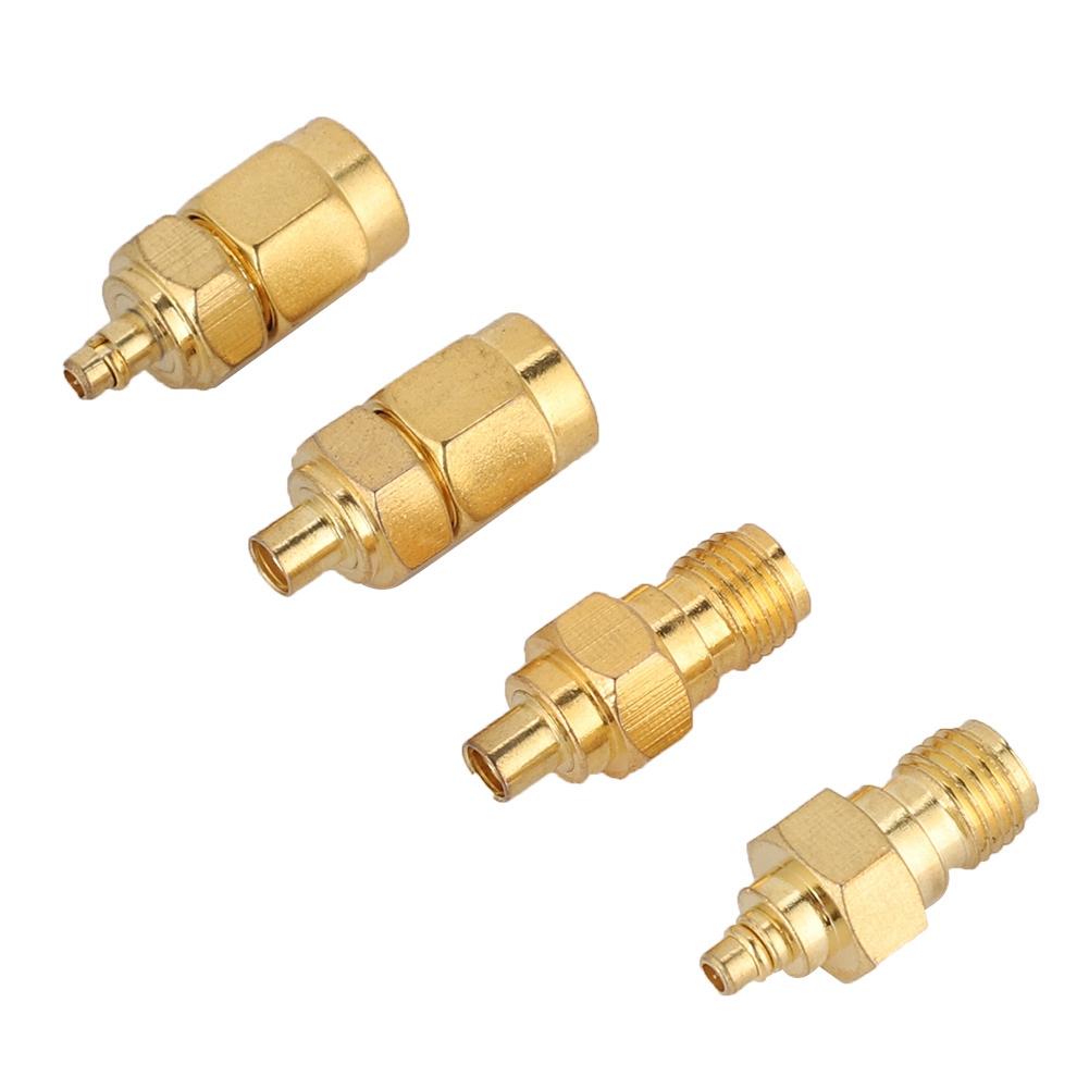 4pcs Nickel plated Brass MMCX to SMA Adapter 50ohm Impedance for Antenna Radio