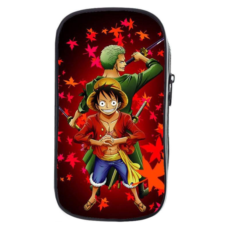 One Piece Luffy Anime Printed Student Single Layer Stationery Storage Pencil Bag For Boys And Girls