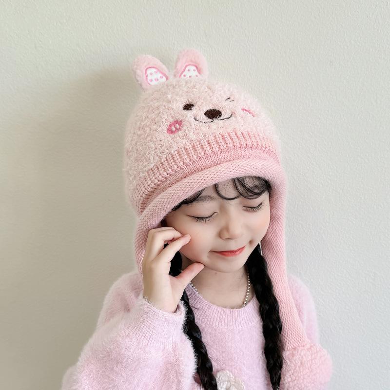 Baby pullover hat cartoon cute woolen hat hat wool men and women in winter thickened and cute fluff children's care