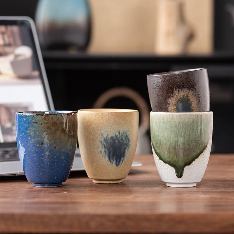 OLOEY Retro Kiln-Glazed Ceramic Latte Art Coffee Mug